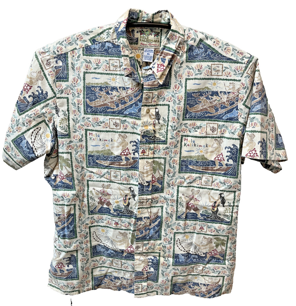 Reyn Spooner shirt Men's size XL Mele Kalikimaka Hawaiian Christmas Santa 2005